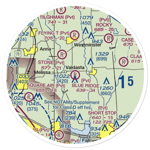 Blue Ridge Airport (99XS) VFR Sectional Sticker (20 mile)