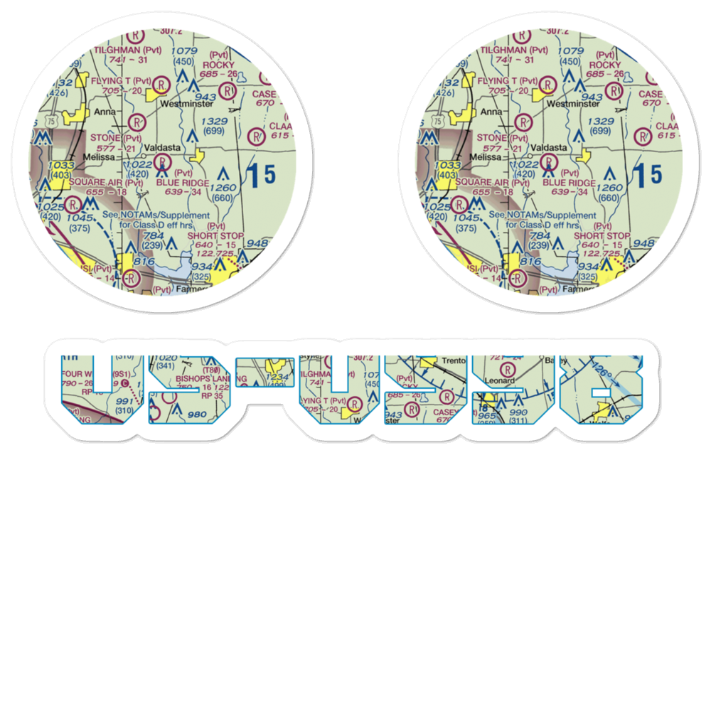 Blue Ridge Airport (99XS) VFR Sectional Sticker Pack 