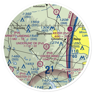 Underline OK Airport (93XS) VFR Sectional Sticker (20 mile)