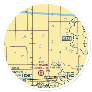 Sherman Farm Air Airport (US-0993) VFR Sectional Sticker (20 mile)