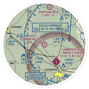 Comanche Hills Ranch Airport (71XS) VFR Sectional Sticker (20 mile)