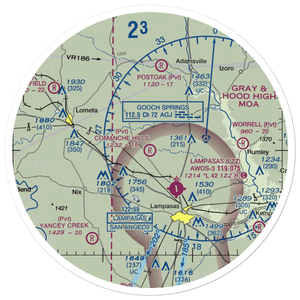 Comanche Hills Ranch Airport (71XS) VFR Sectional Sticker (30 mile)
