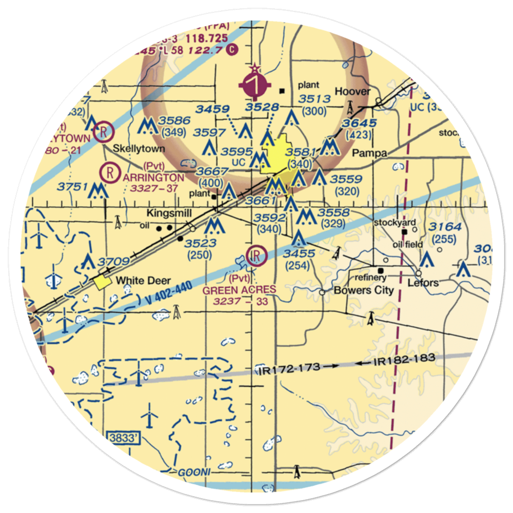 Green Acres Airfield (XS28) VFR Sectional Sticker (30 mile) 