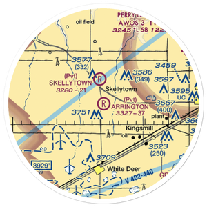 Arrington Ranch Airport (7XS5) VFR Sectional Sticker (20 mile)
