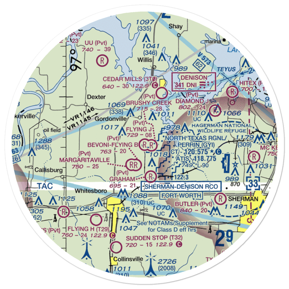 Flying J Airport (15TX) VFR Sectional Sticker (30 mile) 