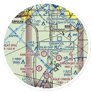 Merrill Ranch Ultralight Flightpark (01OK) VFR Sectional Sticker (20 mile)