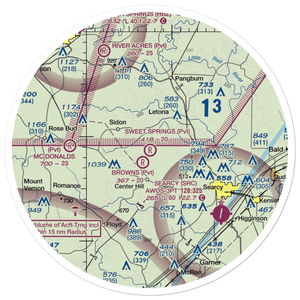 Sweet Springs Airport (35AR) VFR Sectional Sticker (30 mile)