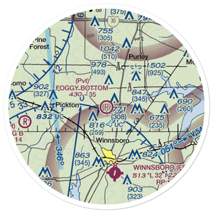 Foggy Bottom Airport (77TE) VFR Sectional Sticker (20 mile)