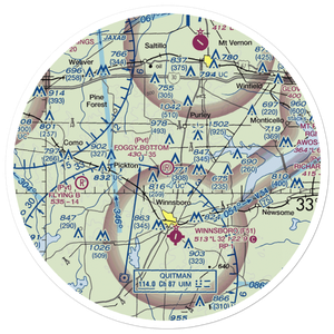 Foggy Bottom Airport (77TE) VFR Sectional Sticker (30 mile)