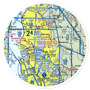 Seaplane Scenics at Carillon Point Seaplane Base (WA32) VFR Sectional Sticker (30 mile)