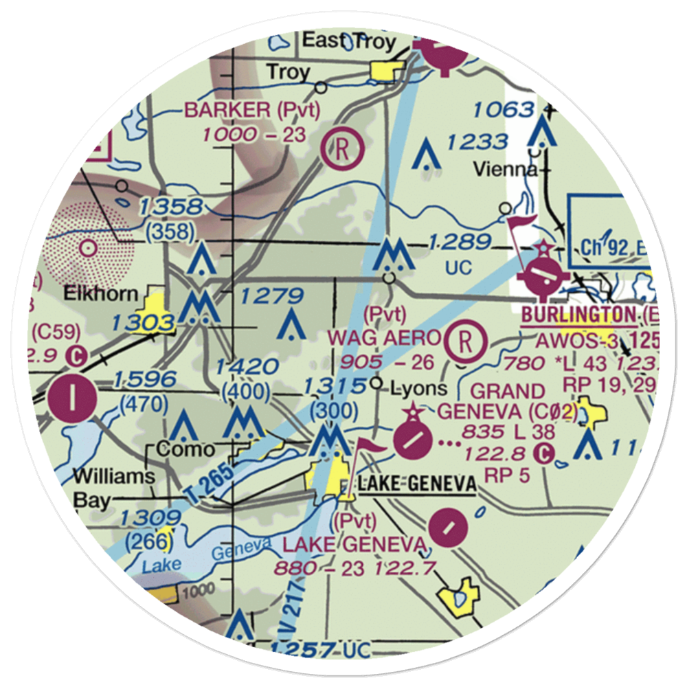 Terhark Airport (86WI) VFR Sectional Sticker (20 mile) 