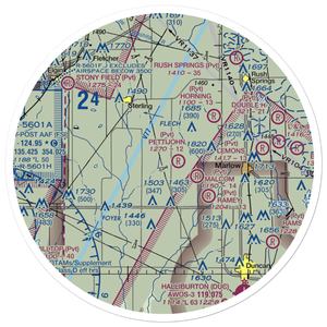 Jim Pettijohn Memorial Airport (7OK8) VFR Sectional Sticker (30 mile)