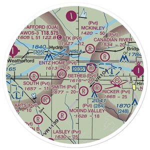 Lawles Airport (60OK) VFR Sectional Sticker (20 mile)