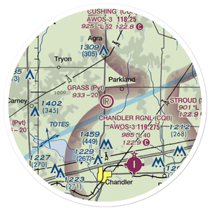 Grass Strip Airport (8OK6) VFR Sectional Sticker (20 mile)