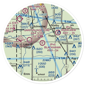 Blackhawk Airport (IN39) VFR Sectional Sticker (20 mile)