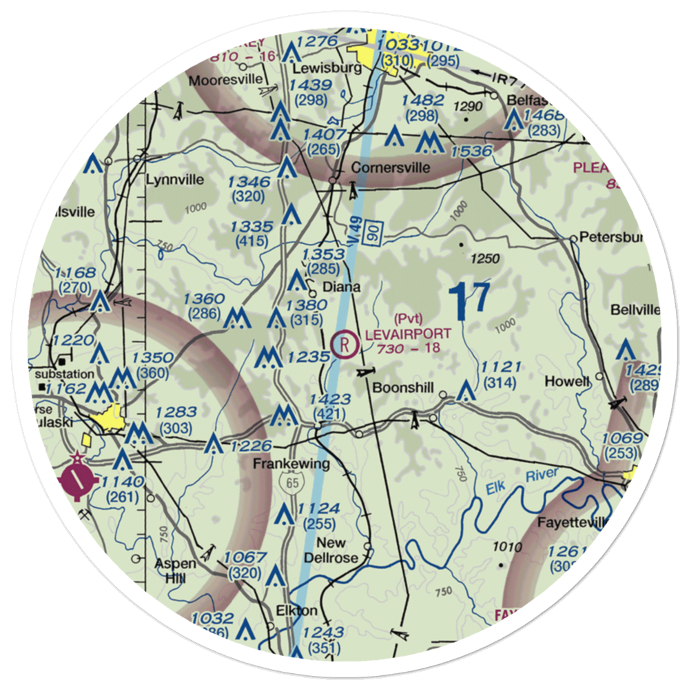 LevAirport (6TN5) VFR Sectional Sticker (30 mile) 