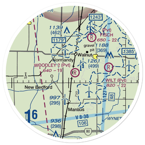 Woodley 2 Airport (5IL8) VFR Sectional Sticker (20 mile)