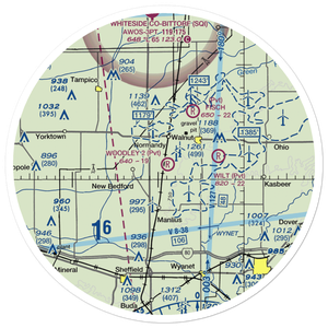 Woodley 2 Airport (5IL8) VFR Sectional Sticker (30 mile)