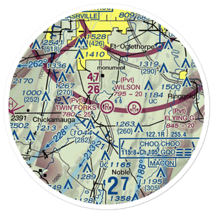 Twin Forks Airport (GA77) VFR Sectional Sticker (20 mile)