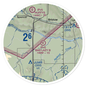 Bar Lazy B Airport (NE89) VFR Sectional Sticker (20 mile)