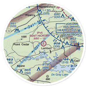 Bent Hickory Air Ranch Airport (0AR3) VFR Sectional Sticker (20 mile)