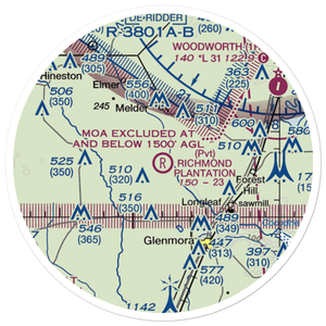 Richmond Plantation Airport (07LA) VFR Sectional Sticker (20 mile)