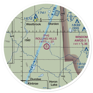 Rolling Hills Airport (3MN4) VFR Sectional Sticker (20 mile)