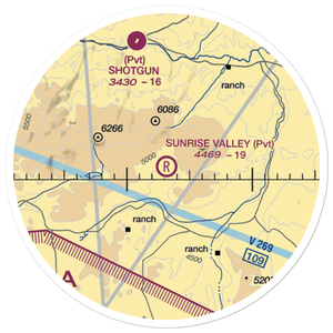 Sunrise Valley Ranch Lodge Airport (29OR) VFR Sectional Sticker (20 mile)