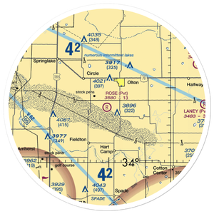 Rose Ranch Airport (XS06) VFR Sectional Sticker (30 mile)