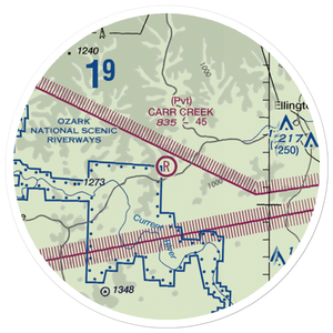 Carr Creek Airport (93MO) VFR Sectional Sticker (20 mile)