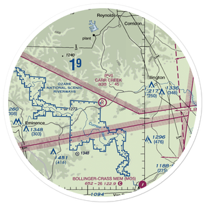 Carr Creek Airport (93MO) VFR Sectional Sticker (30 mile)