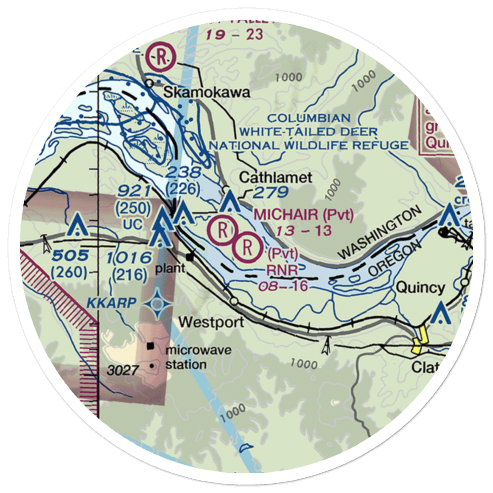 RNR Farms Airport (79WA) VFR Sectional Sticker (20 mile) 