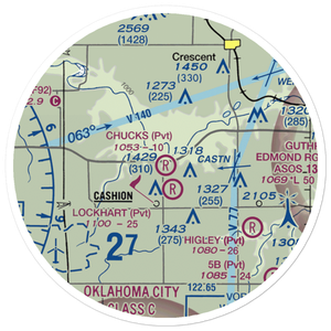 Chuck's Private Airstrip (4OK6) VFR Sectional Sticker (20 mile)