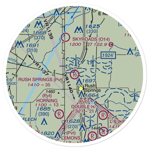 Rush Springs Airstrip (4OK2) VFR Sectional Sticker (20 mile)