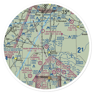 Rush Springs Airstrip (4OK2) VFR Sectional Sticker (30 mile)