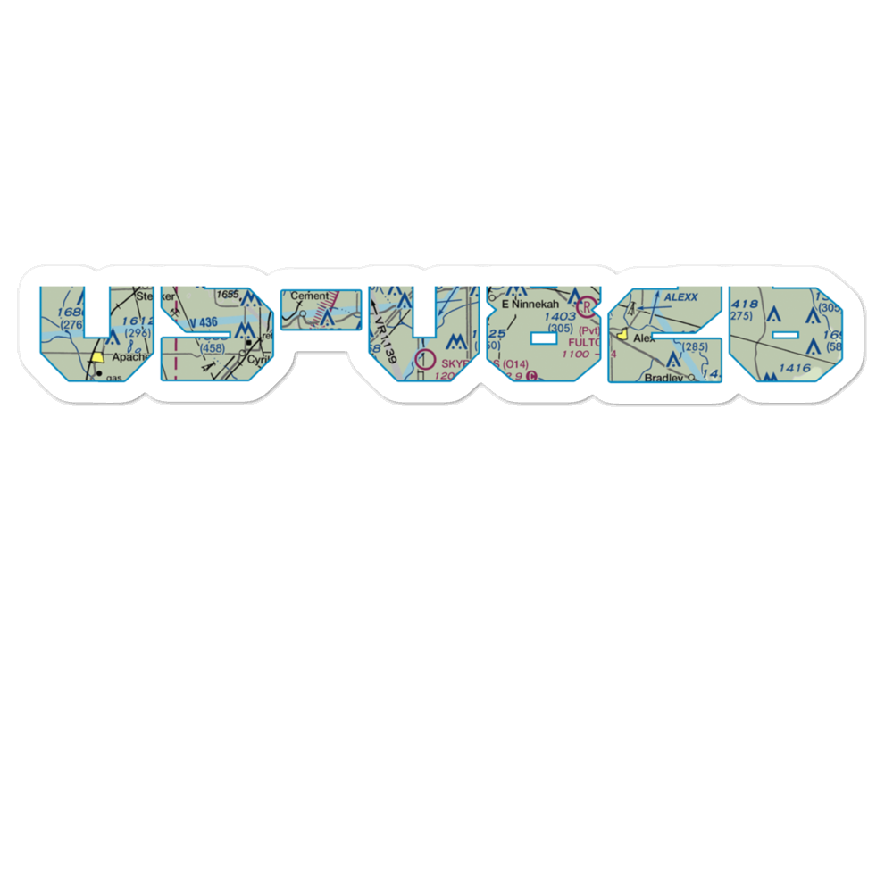 Rush Springs Airstrip (4OK2) VFR Sectional Sticker 