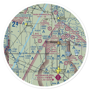 Malcom Farm Airport (OK91) VFR Sectional Sticker (30 mile)