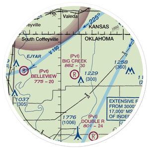 Big Creek Ranch Airstrip (OK88) VFR Sectional Sticker (20 mile)