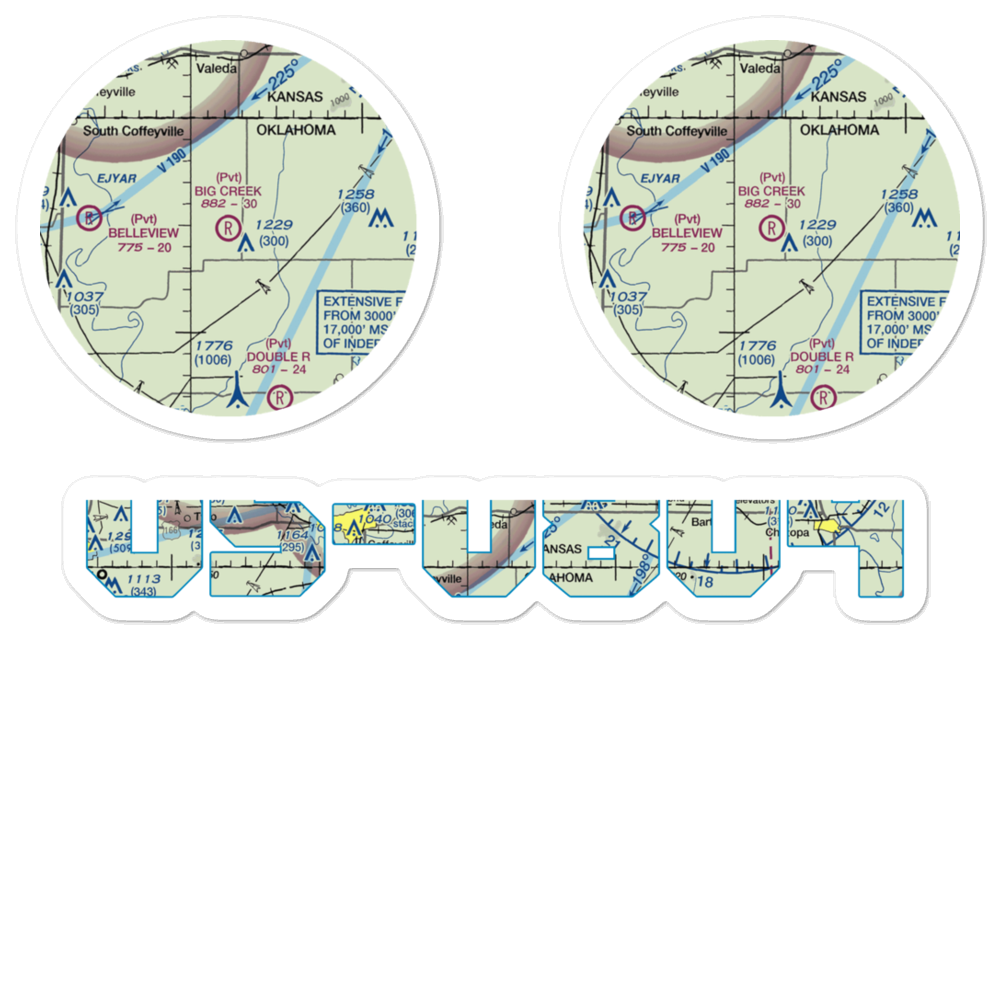 Big Creek Ranch Airstrip (OK88) VFR Sectional Sticker Pack 