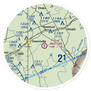 Red Oak Airport (MO48) VFR Sectional Sticker (20 mile)
