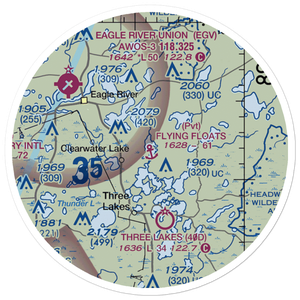 Flying Floats Base Seaplane Base (8WI7) VFR Sectional Sticker (20 mile)