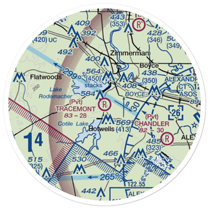 Tracemont Field (LA10) VFR Sectional Sticker (20 mile)
