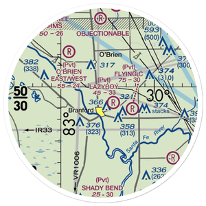 White Field Airport (FD95) VFR Sectional Sticker (20 mile)