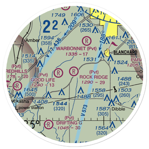 Rock Ridge Airport (2OK3) VFR Sectional Sticker (20 mile)
