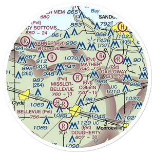 Colvin Airport (OH86) VFR Sectional Sticker (20 mile)