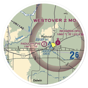 Paducah Airport (2TS5) VFR Sectional Sticker (20 mile)