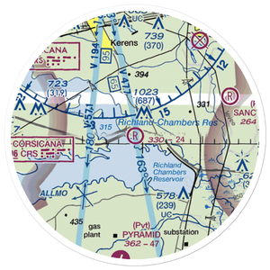 Dow Ranch Airport (63TX) VFR Sectional Sticker (20 mile)