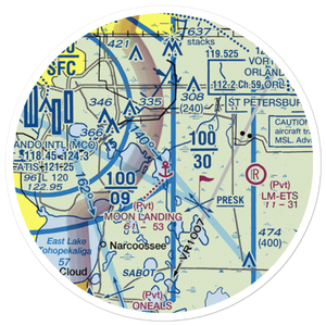Moon Landing Seaplane Base (FD21) VFR Sectional Sticker (20 mile)