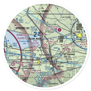 Oneida Lake Strip Airport (8NY7) VFR Sectional Sticker (30 mile)