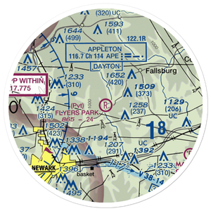 Flyers Park Airport (OH20) VFR Sectional Sticker (20 mile)